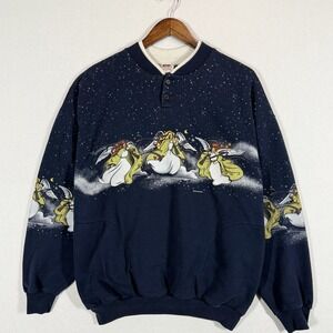 Vintage Art Unlimited Sportswear Angels Stars Front to Back Adult XL Henley USA